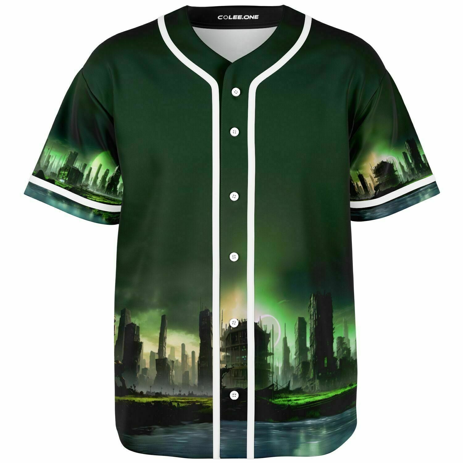 Apocalyptic Planet Jersey front view — Colee.One sublimated festival baseball jersey
