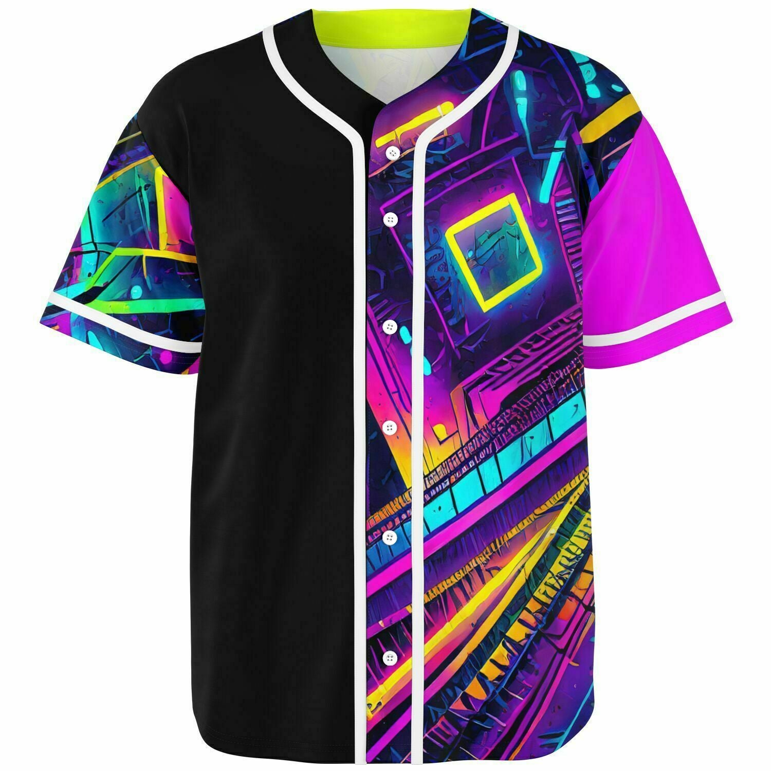 Neon Graffiti Jersey, front view — Colee.One festival apparel
