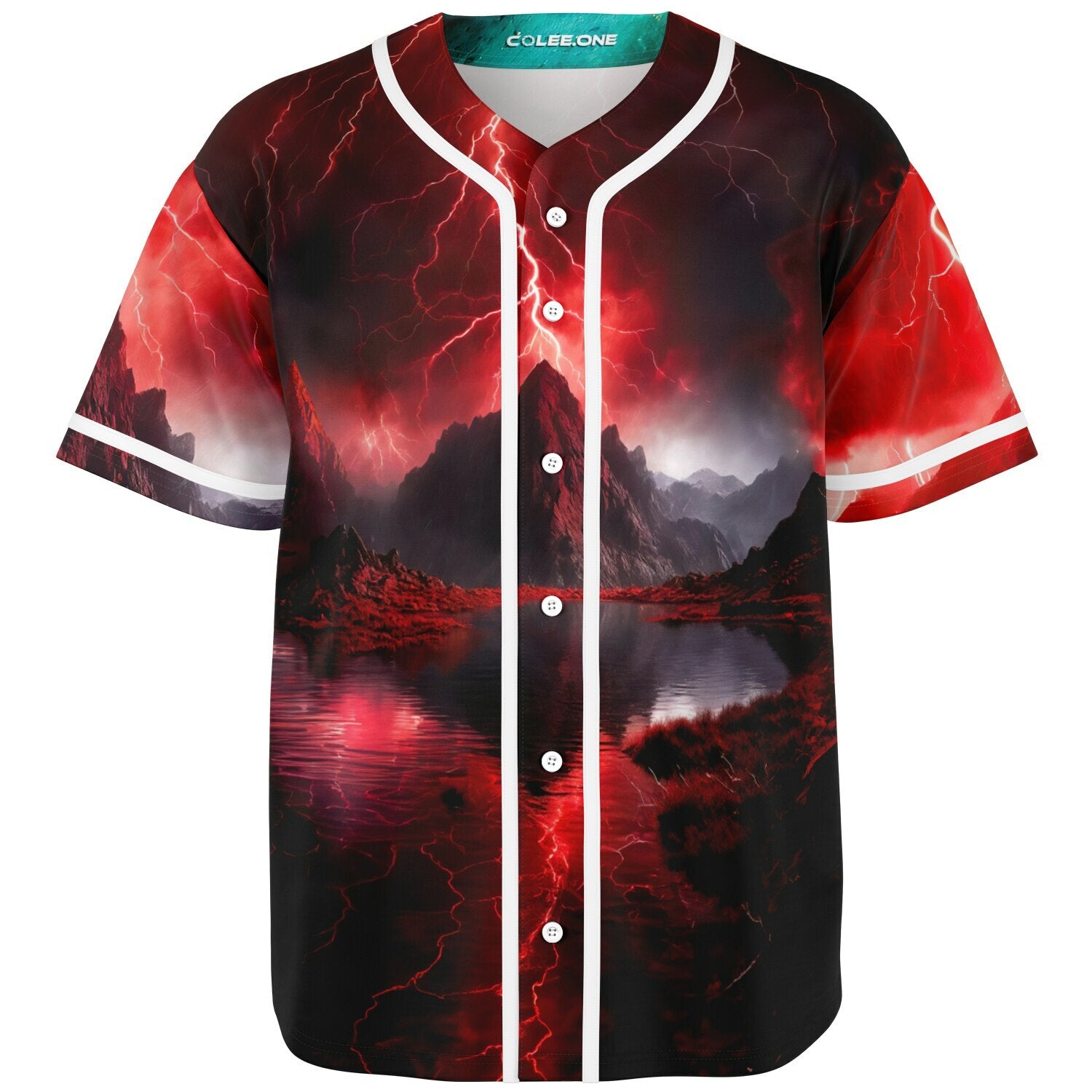 Red Thunderstorm Jersey, front view — Colee.One festival apparel