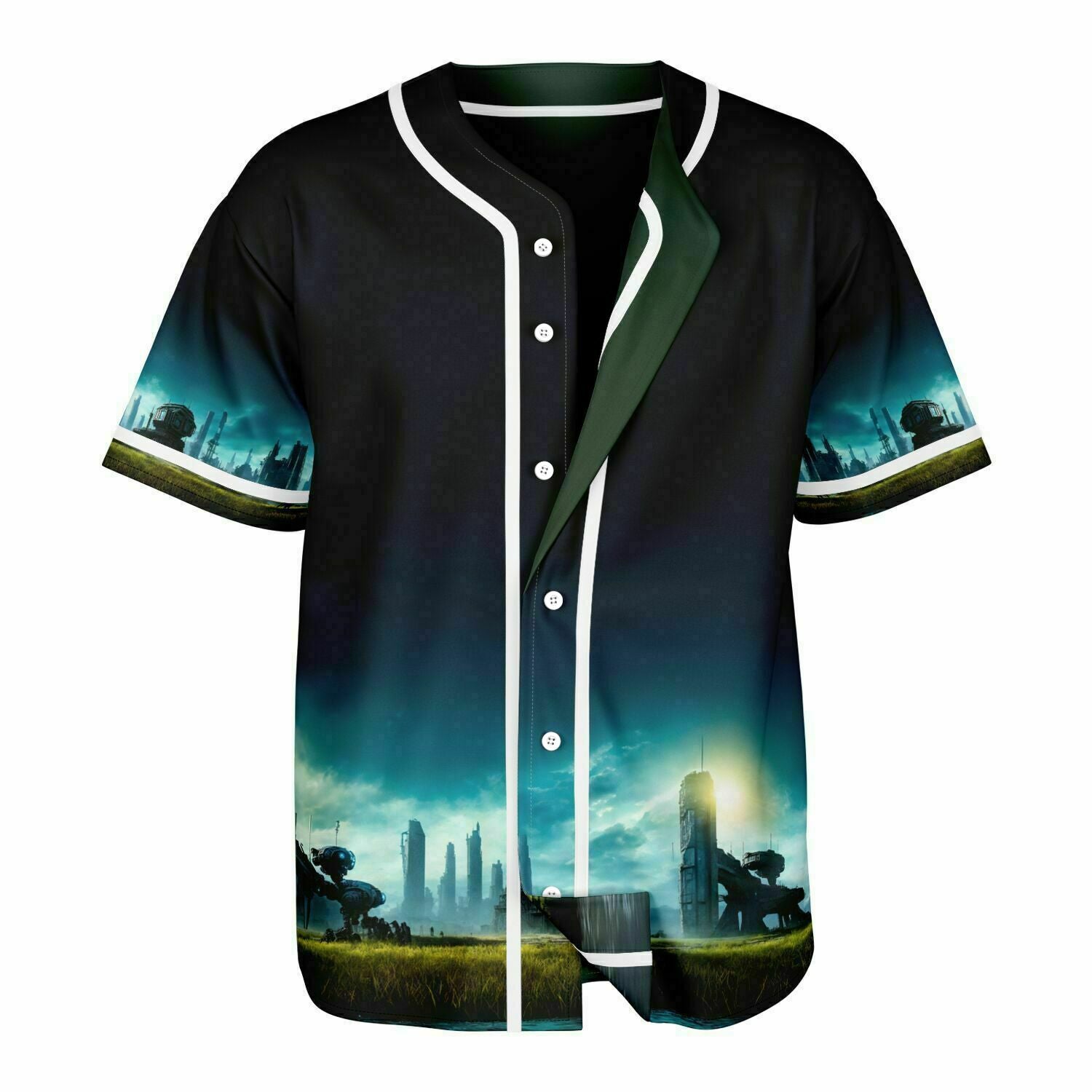 Reversible Robotic Takeover-Apocalyptic Planet Jersey, front view — Colee.One festival apparel