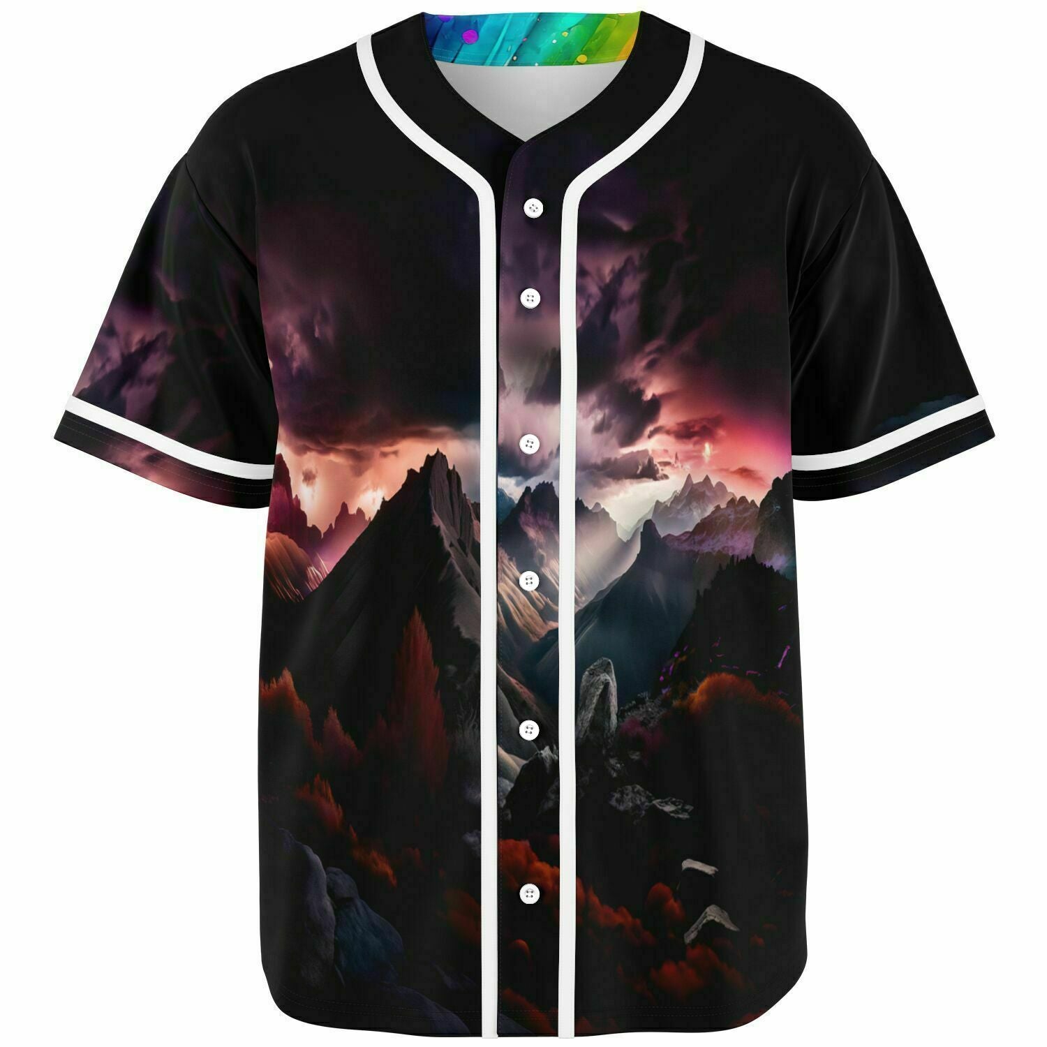 Serene Mountain Scape Jersey, front view — Colee.One festival apparel